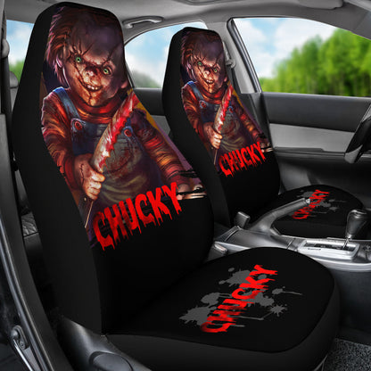 Chucky Blood Horror Halloween Bats Car Seat Covers Chucky Horror Film Car Accesories Ci091521