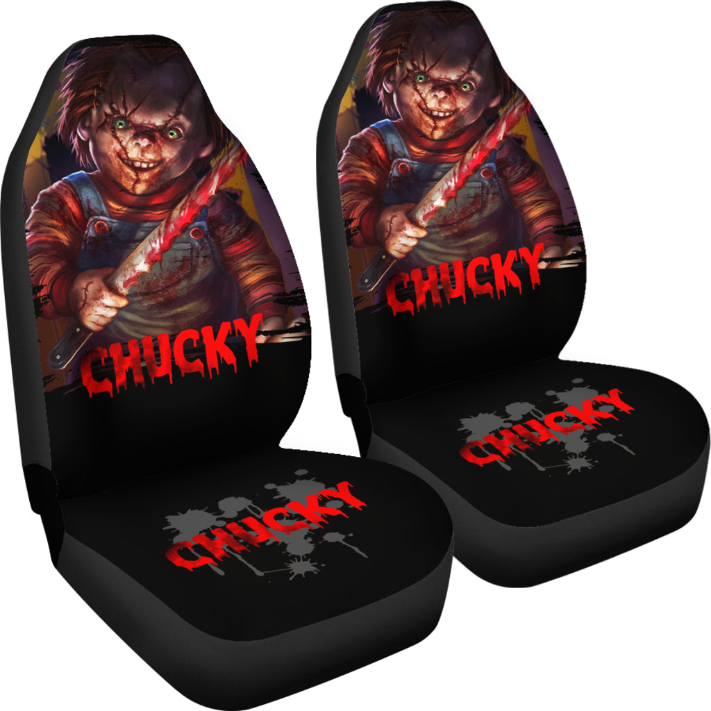 Chucky Blood Horror Halloween Bats Car Seat Covers Chucky Horror Film Car Accesories Ci091521