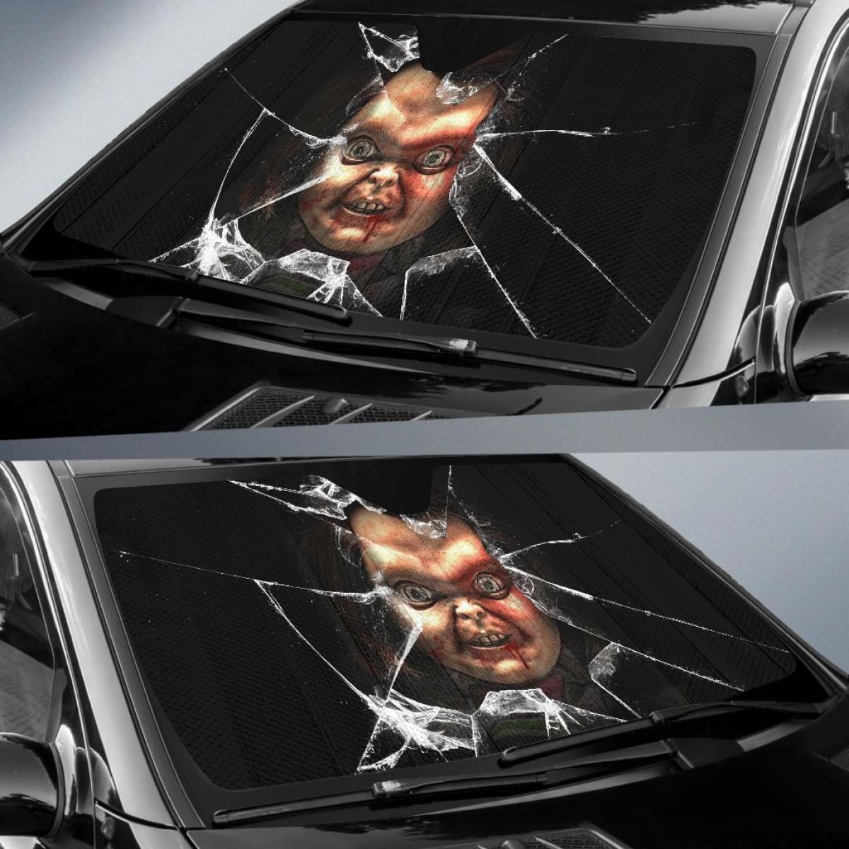 Chucky Car Auto Sun Shade Horror Broken Glass Style Windshield Universal Fit 174503