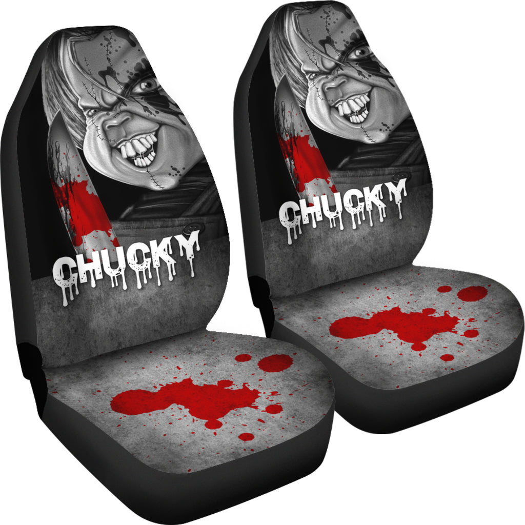 Chucky Face Blood Horror Halloween Car Seat Covers Chucky Horror Film Car Accesories Ci091521