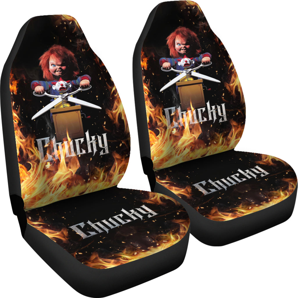 Chucky Fire Horror Halloween Car Seat Covers Chucky Horror Film Car Accesories Ci091521
