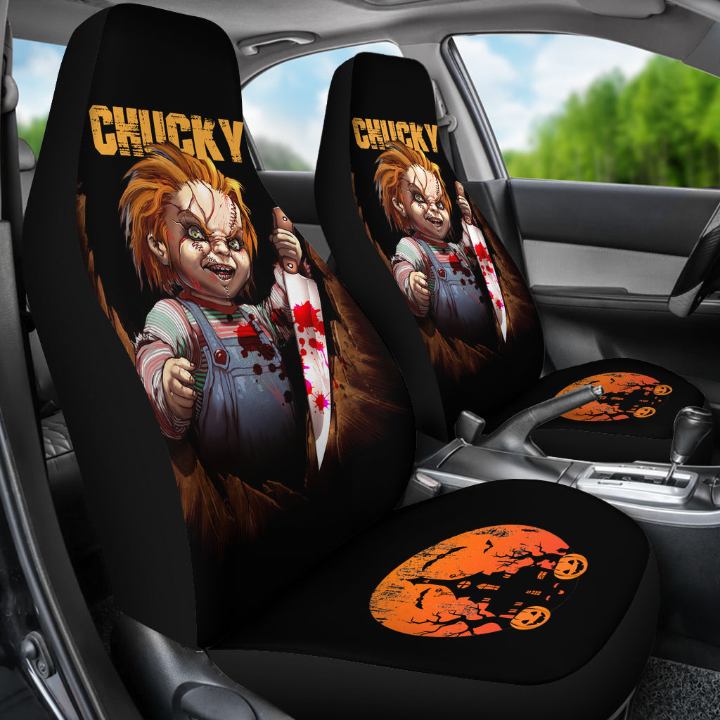 Chucky Horror Movie Iron Halloween Car Seat Covers Chucky Horror Film Car Accesories Ci091121
