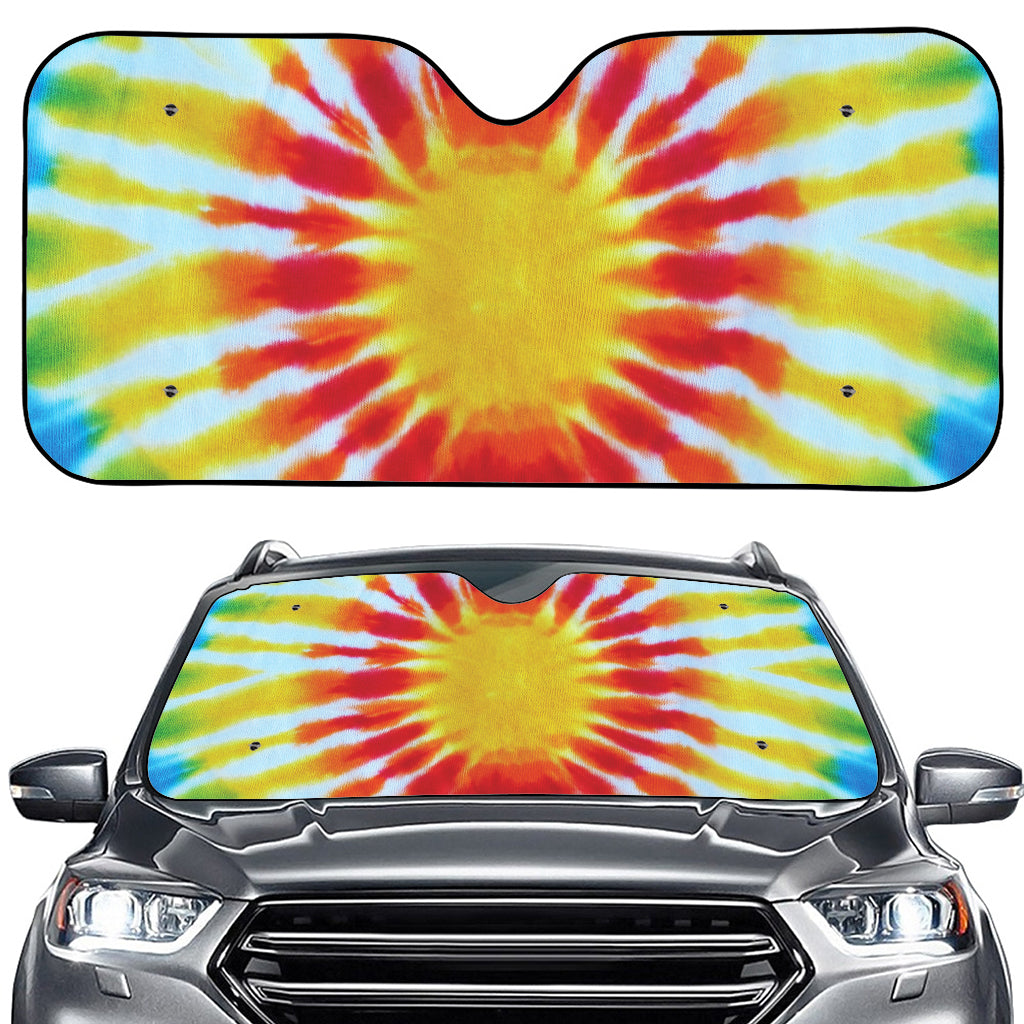 Circle Tie Dye Print Car Windshield Sun Shade