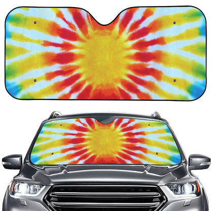 Circle Tie Dye Print Car Windshield Sun Shade