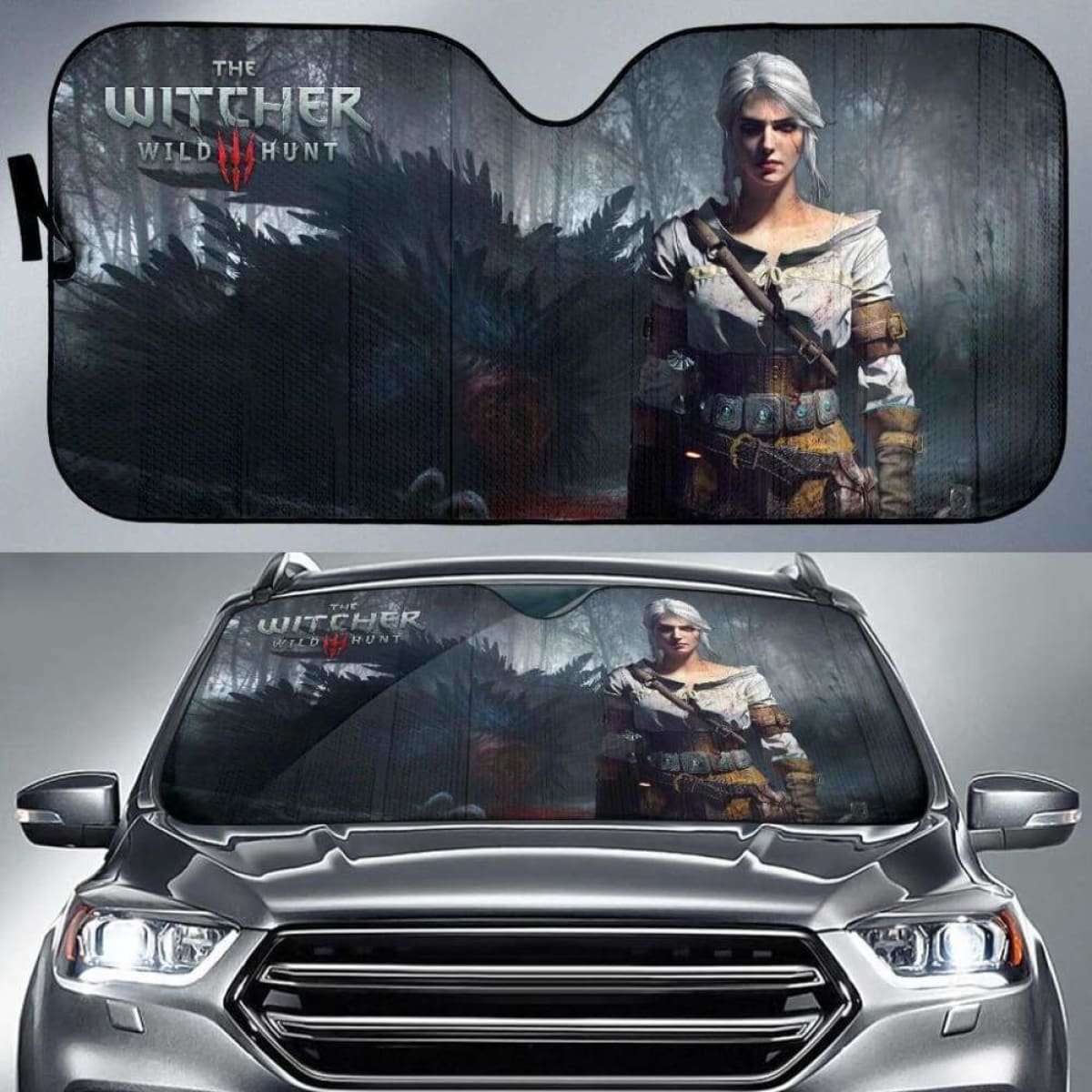 Ciri Car Sun Shades The Witcher 3: Wild Hunt Game Fan Gift Universal Fit 051012