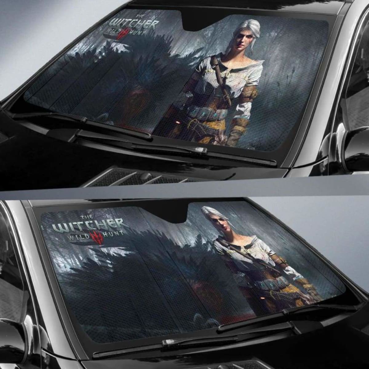 Ciri Car Sun Shades The Witcher 3: Wild Hunt Game Fan Gift Universal Fit 051012