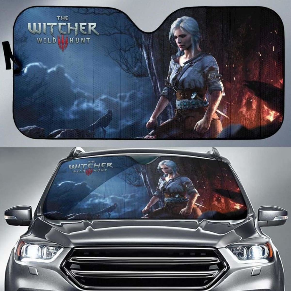 Ciri The Witcher 3: Wild Hunt Game Fan Gift Car Sun Shades Universal Fit 051012