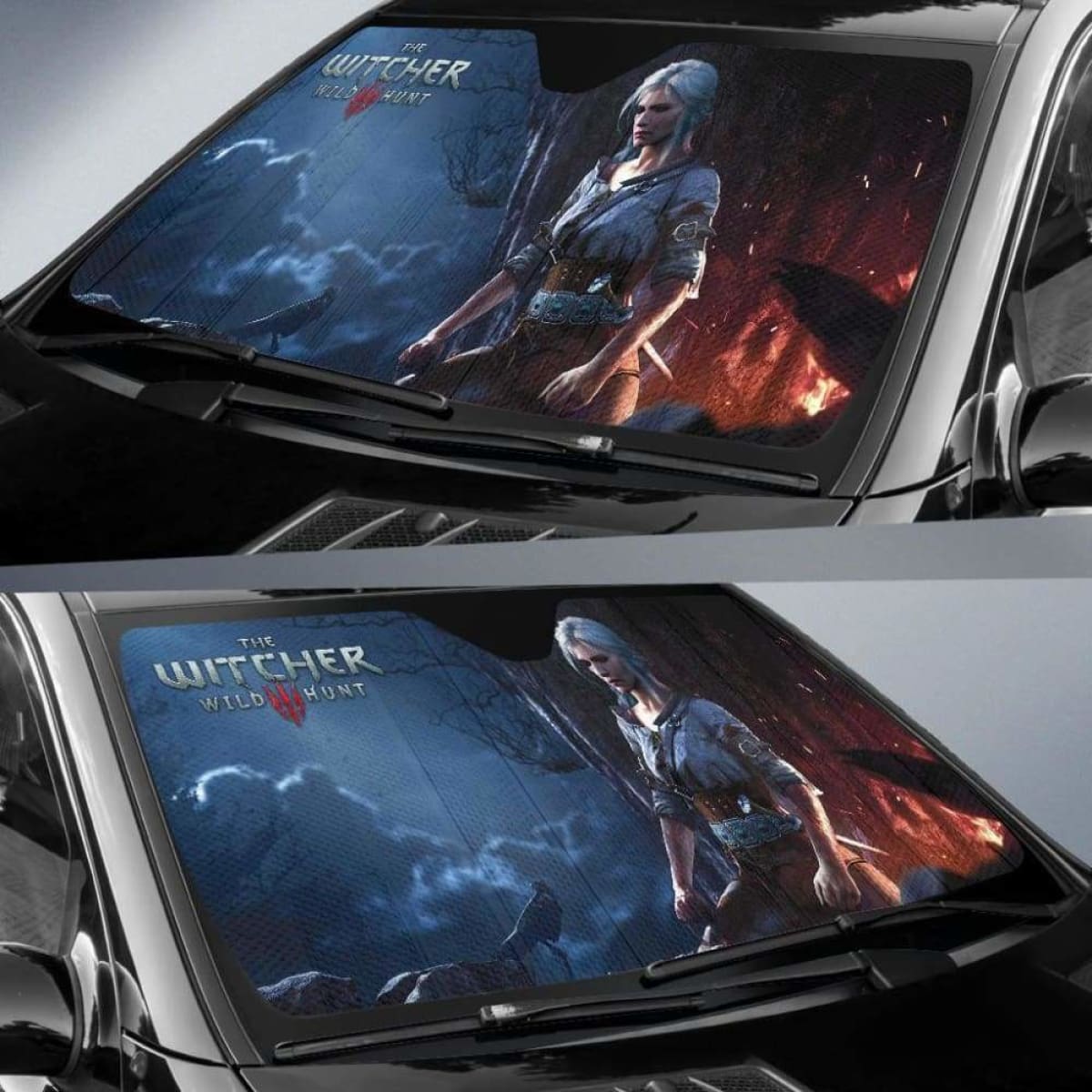 Ciri The Witcher 3: Wild Hunt Game Fan Gift Car Sun Shades Universal Fit 051012