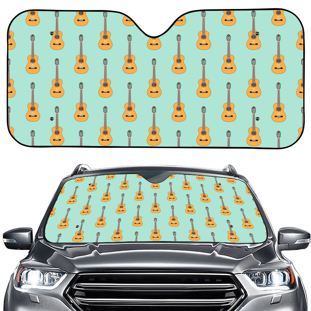 Classical Guitar Pattern Print Car Windshield Sun Shade