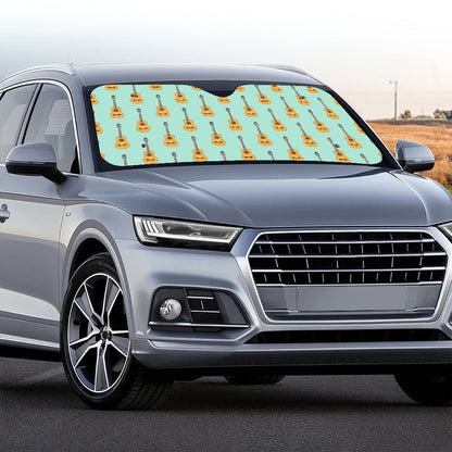 Classical Guitar Pattern Print Car Windshield Sun Shade