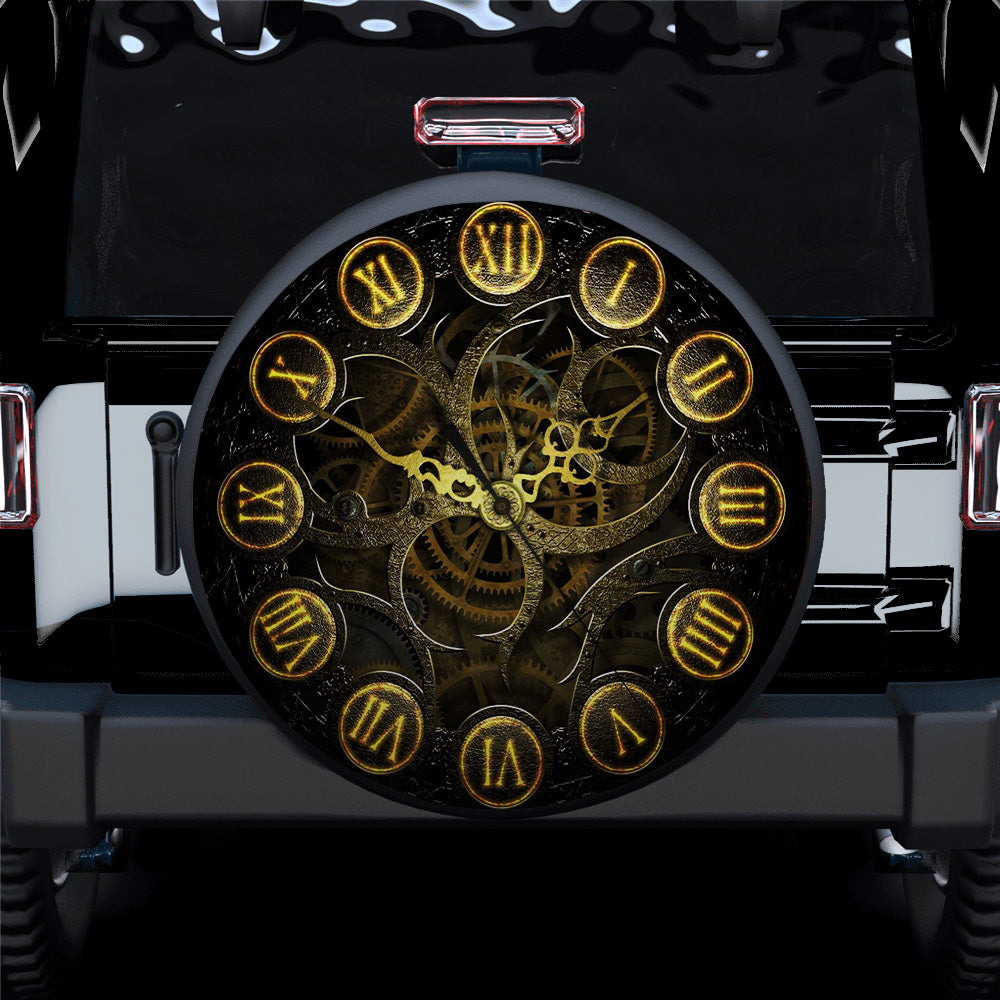 Clock Hidden Gear Car Spare Tire Cover