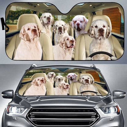Clumber Spaniel Car All Over Printed 3D Sun Shade