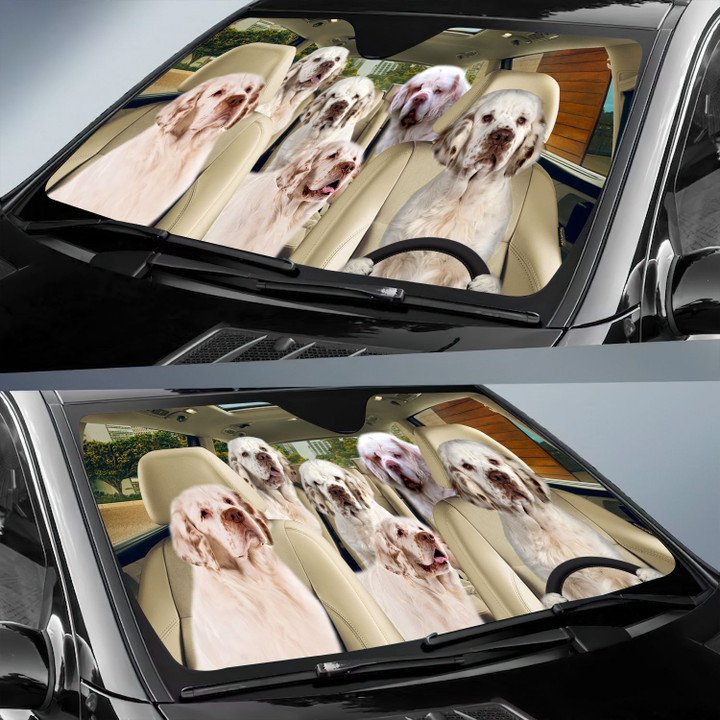Clumber Spaniel Car All Over Printed 3D Sun Shade