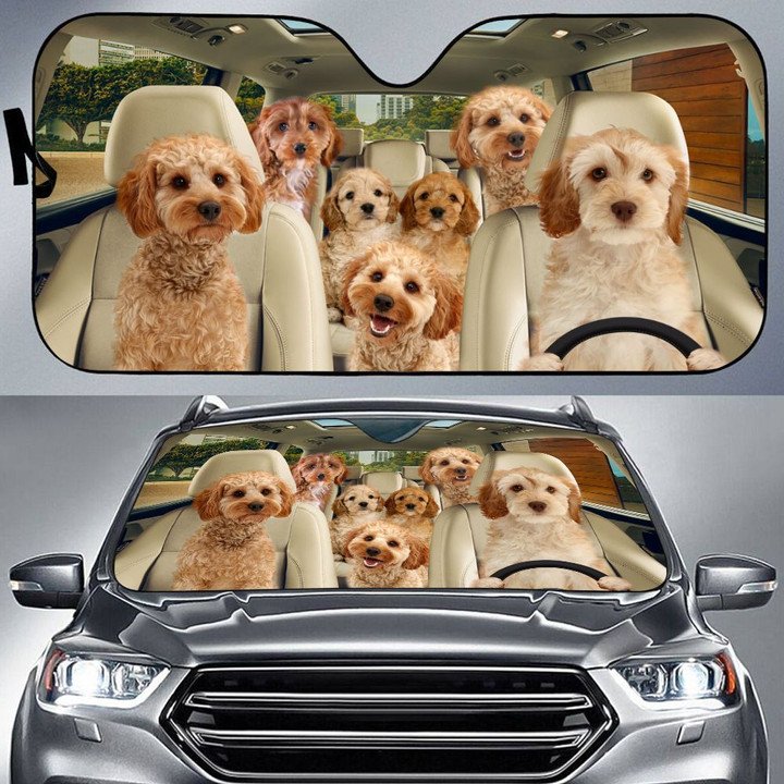 Cockapoo Car All Over Printed 3D Sun Shade