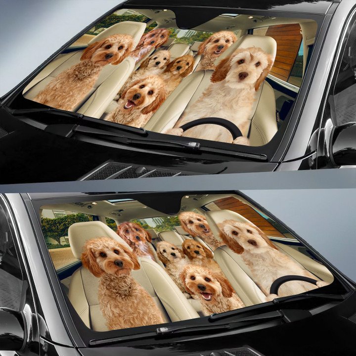 Cockapoo Car All Over Printed 3D Sun Shade