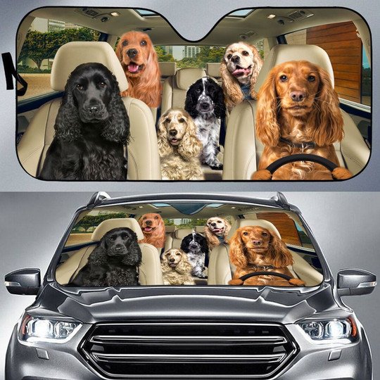 Cocker Spaniel All Over Printed 3D Sun Shade