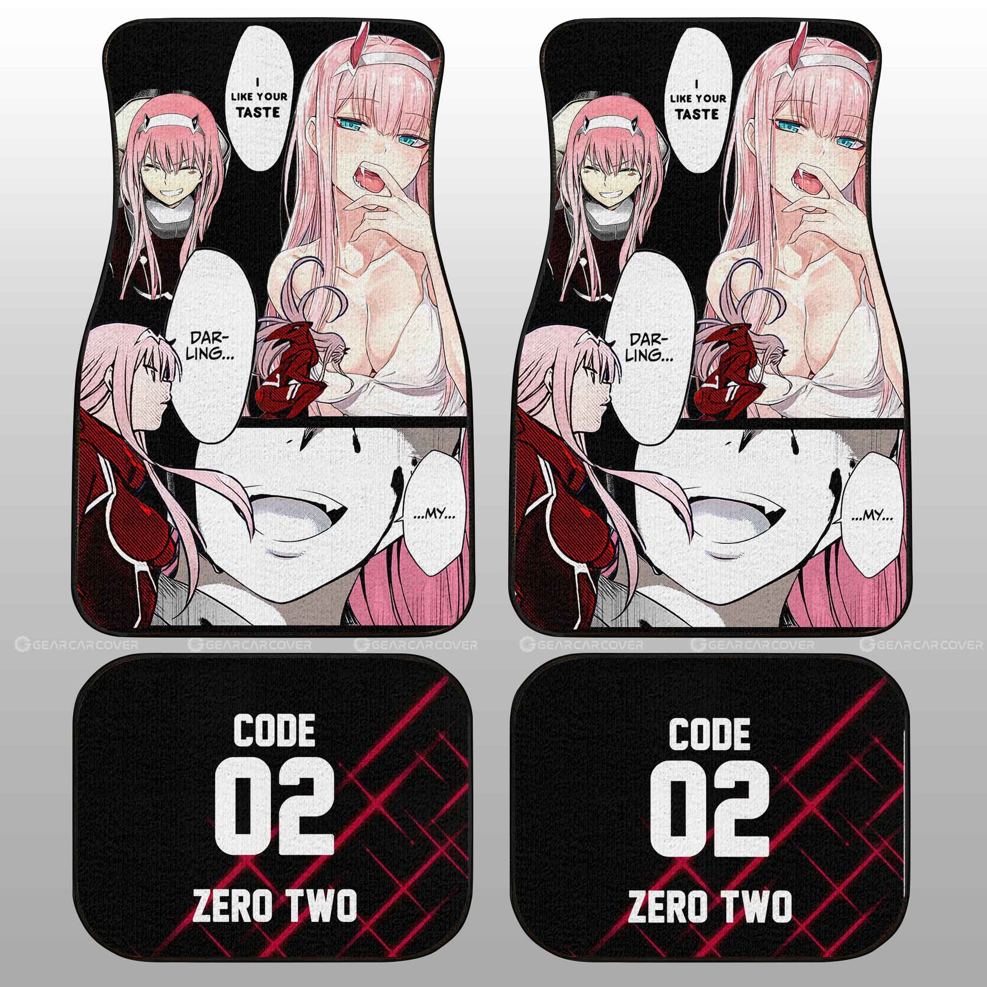 Code:002 Zero Two Car Floor Mats Custom DARLING In The FRANXX Anime For Anime Fans