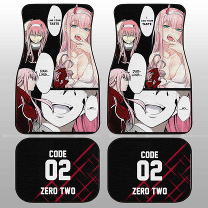 Code:002 Zero Two Car Floor Mats Custom DARLING In The FRANXX Anime For Anime Fans