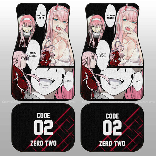 Code:002 Zero Two Car Floor Mats Custom DARLING In The FRANXX Anime For Anime Fans