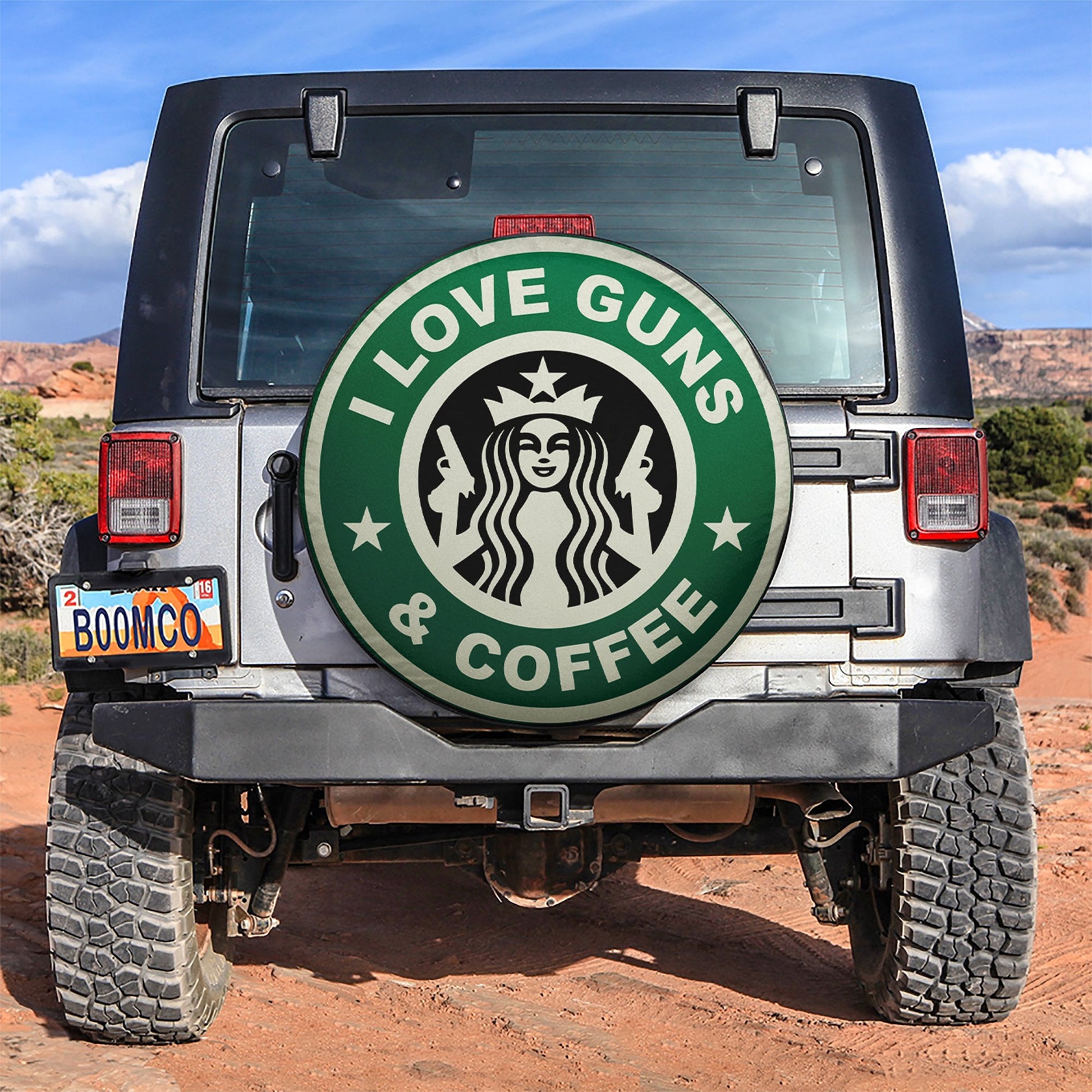 Coffee Funny Mermaid Car Spare Tire Cover