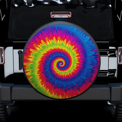 Colorful Abstract Tie Dye Jeep Car Spare Tire Cover