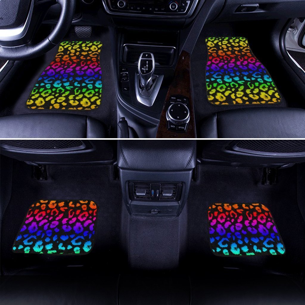 Colorful Cheetah Print Car Floor Mats Custom Skin Animal Car Accessories