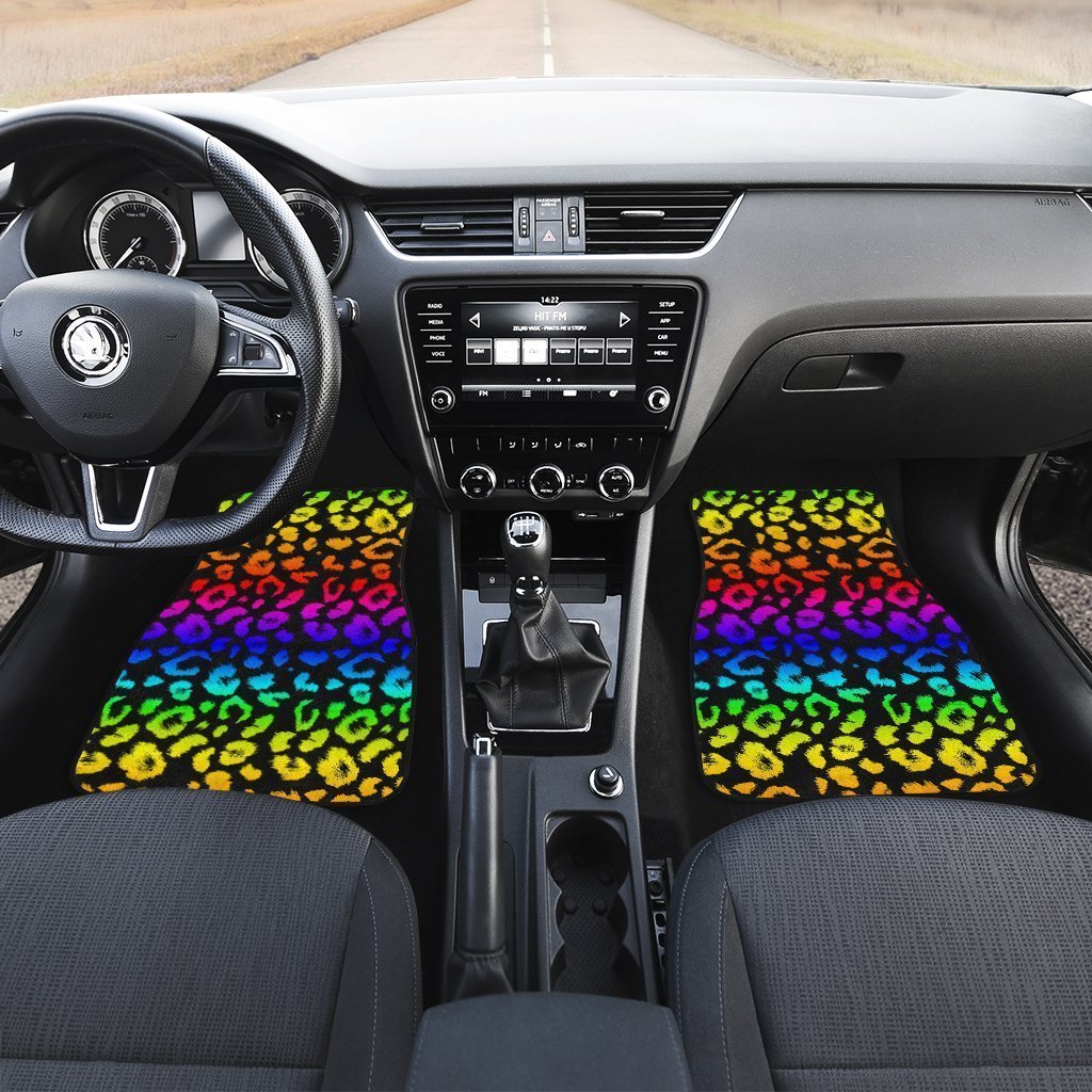 Colorful Cheetah Print Car Floor Mats Custom Skin Animal Car Accessories