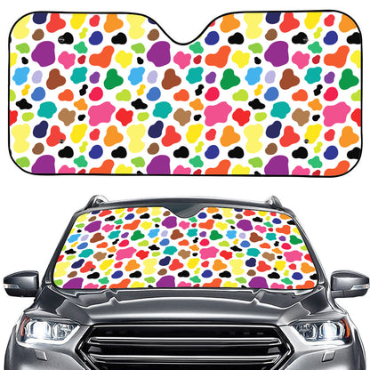 Colorful Cow Pattern Print Car Windshield Sun Shade