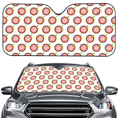 Colorful Darts And Dartboard Print Car Windshield Sun Shade