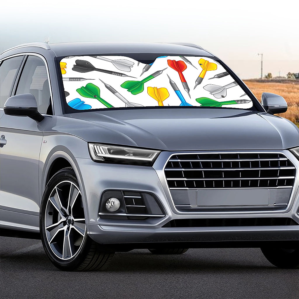 Colorful Darts Pattern Print Car Windshield Sun Shade
