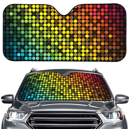 Colorful Disco Lights Pattern Print Car Windshield Sun Shade