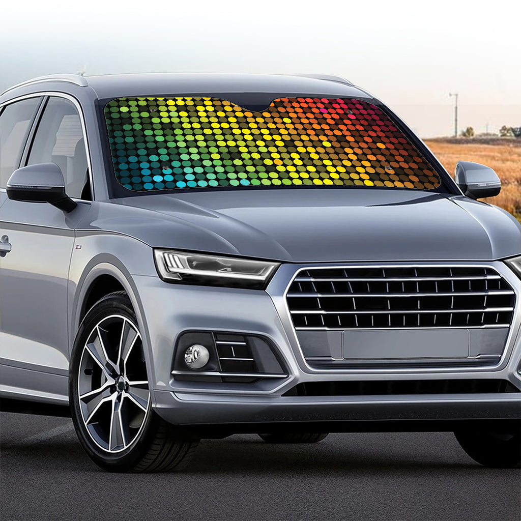 Colorful Disco Lights Pattern Print Car Windshield Sun Shade