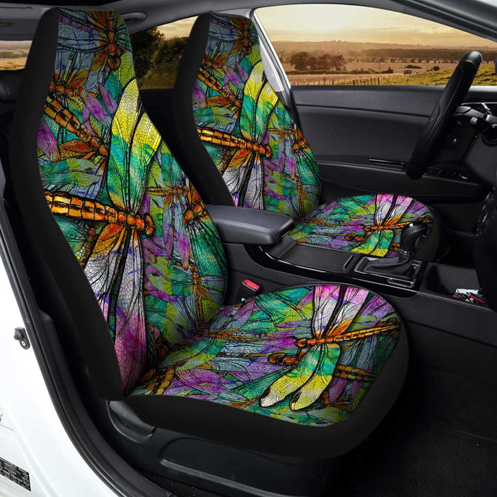 Colorful Dragonfly Car Seat Covers Custom Dragonfly Car Accessories