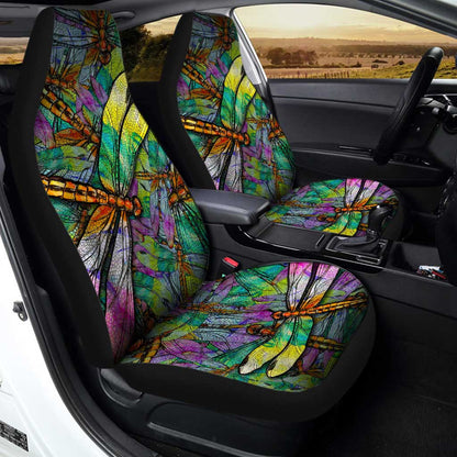 Colorful Dragonfly Car Seat Covers Custom Dragonfly Car Accessories