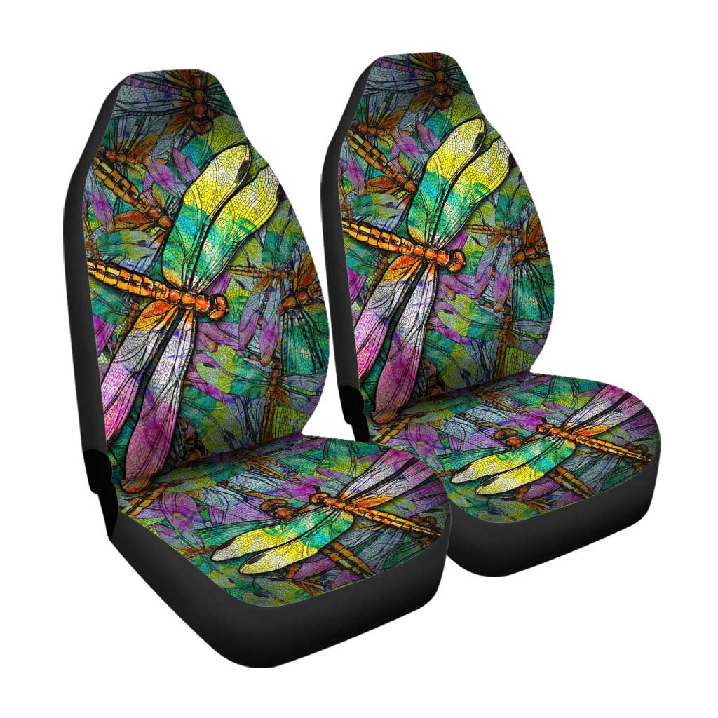 Colorful Dragonfly Car Seat Covers Custom Dragonfly Car Accessories