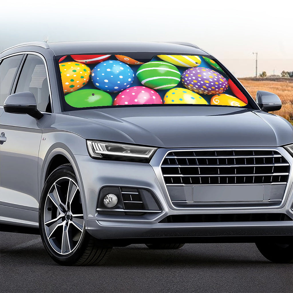 Colorful Easter Eggs Print Car Windshield Sun Shade