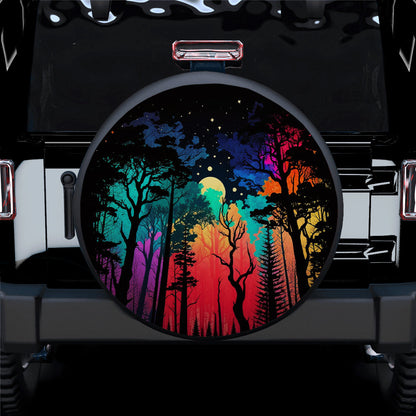 Colorful Forest Camping Jeep Car Spare Tire Cover
