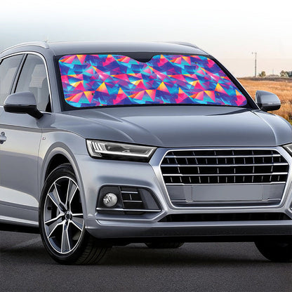 Colorful Geometric Mosaic Print Car Windshield Sun Shade