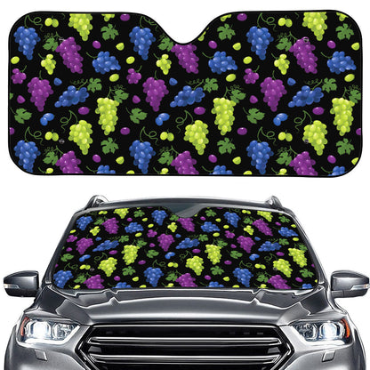 Colorful Grapes Pattern Print Car Windshield Sun Shade