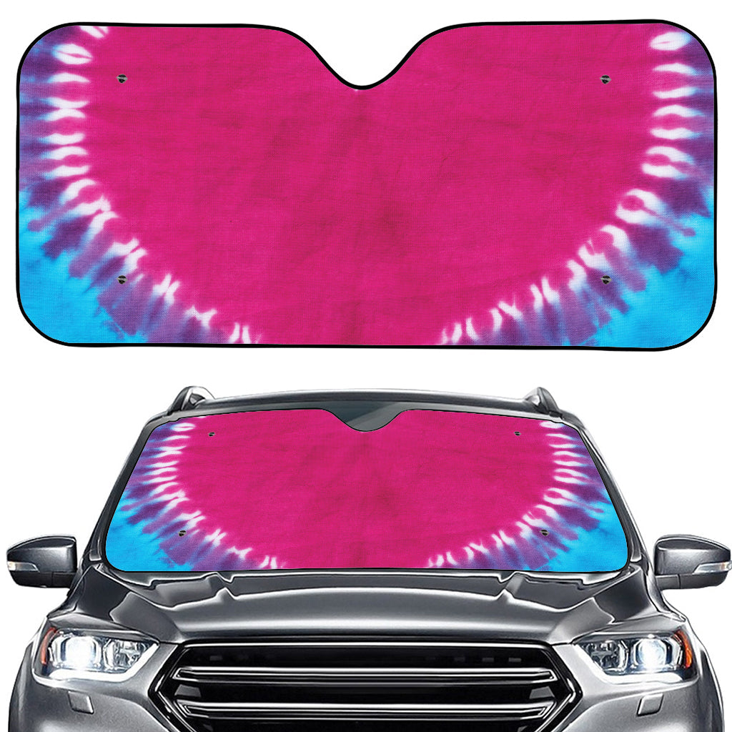 Colorful Heart Tie Dye Print Car Windshield Sun Shade