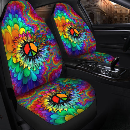 Colorful Hippie Mandala Sunflower Car Seat Covers