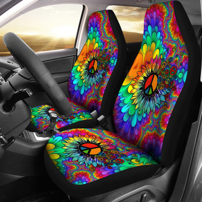 Colorful Hippie Mandala Sunflower Car Seat Covers