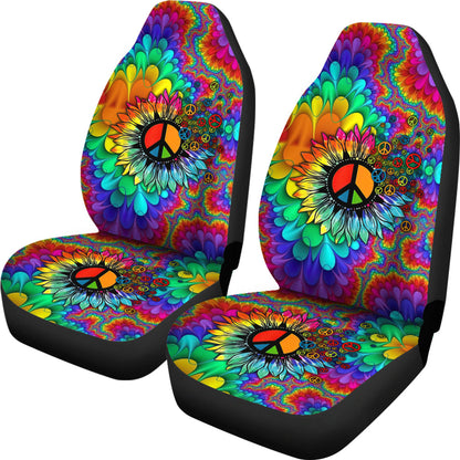 Colorful Hippie Mandala Sunflower Car Seat Covers