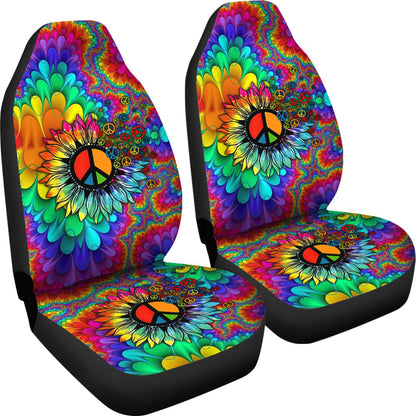 Colorful Hippie Mandala Sunflower Car Seat Covers