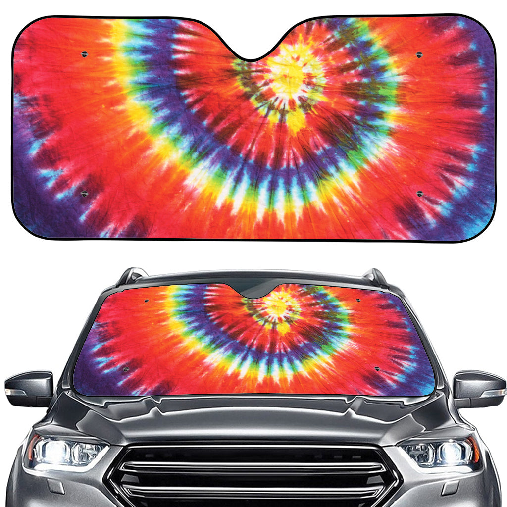 Colorful Hippie Tie Dye Print Car Windshield Sun Shade
