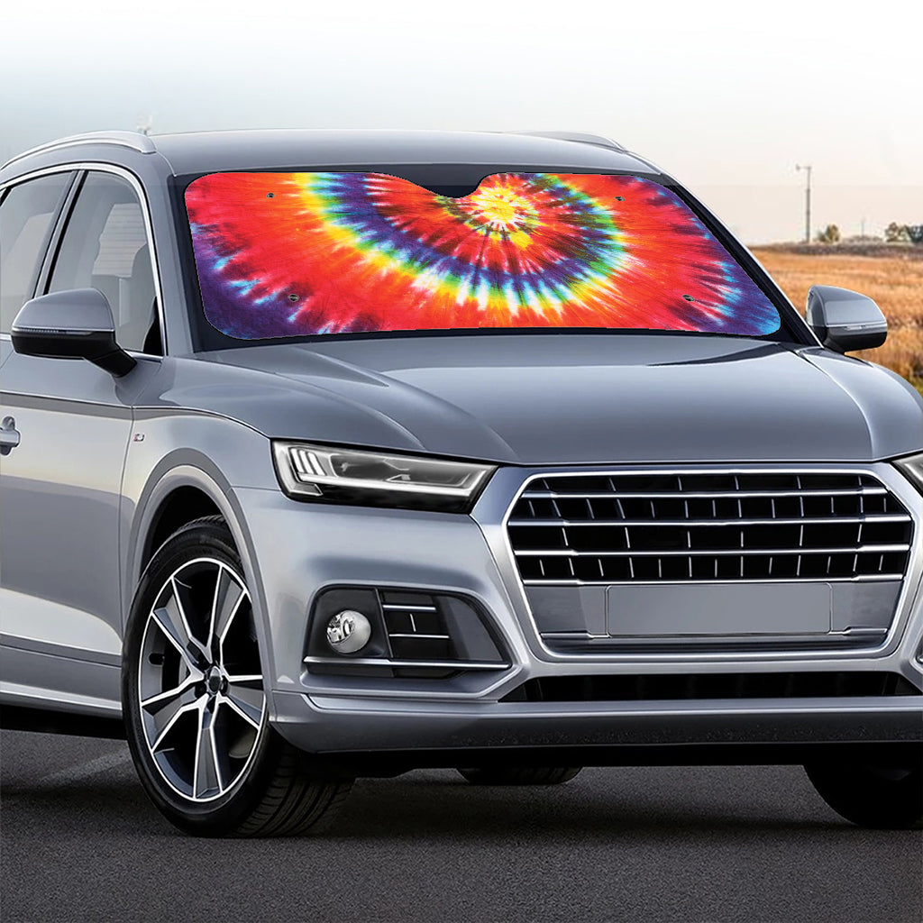 Colorful Hippie Tie Dye Print Car Windshield Sun Shade