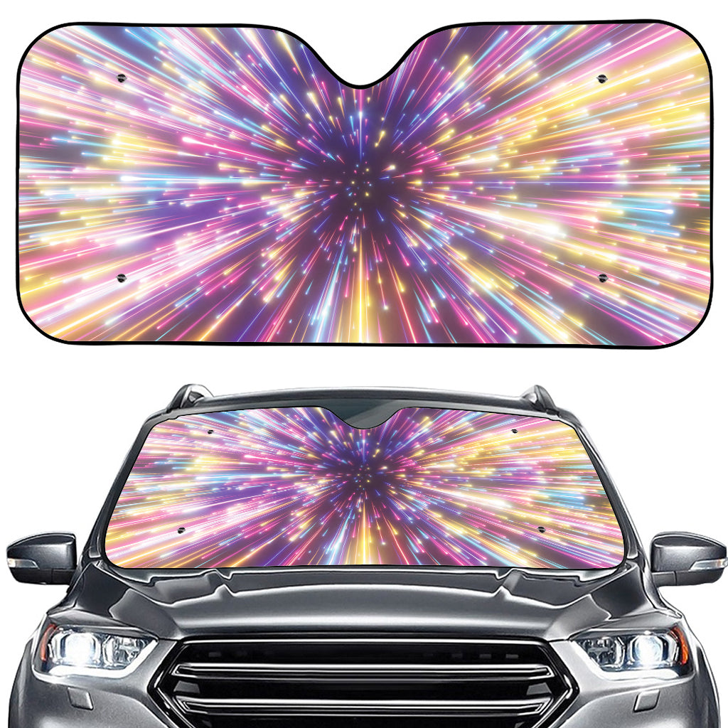 Colorful Hyperspace Print Car Windshield Sun Shade