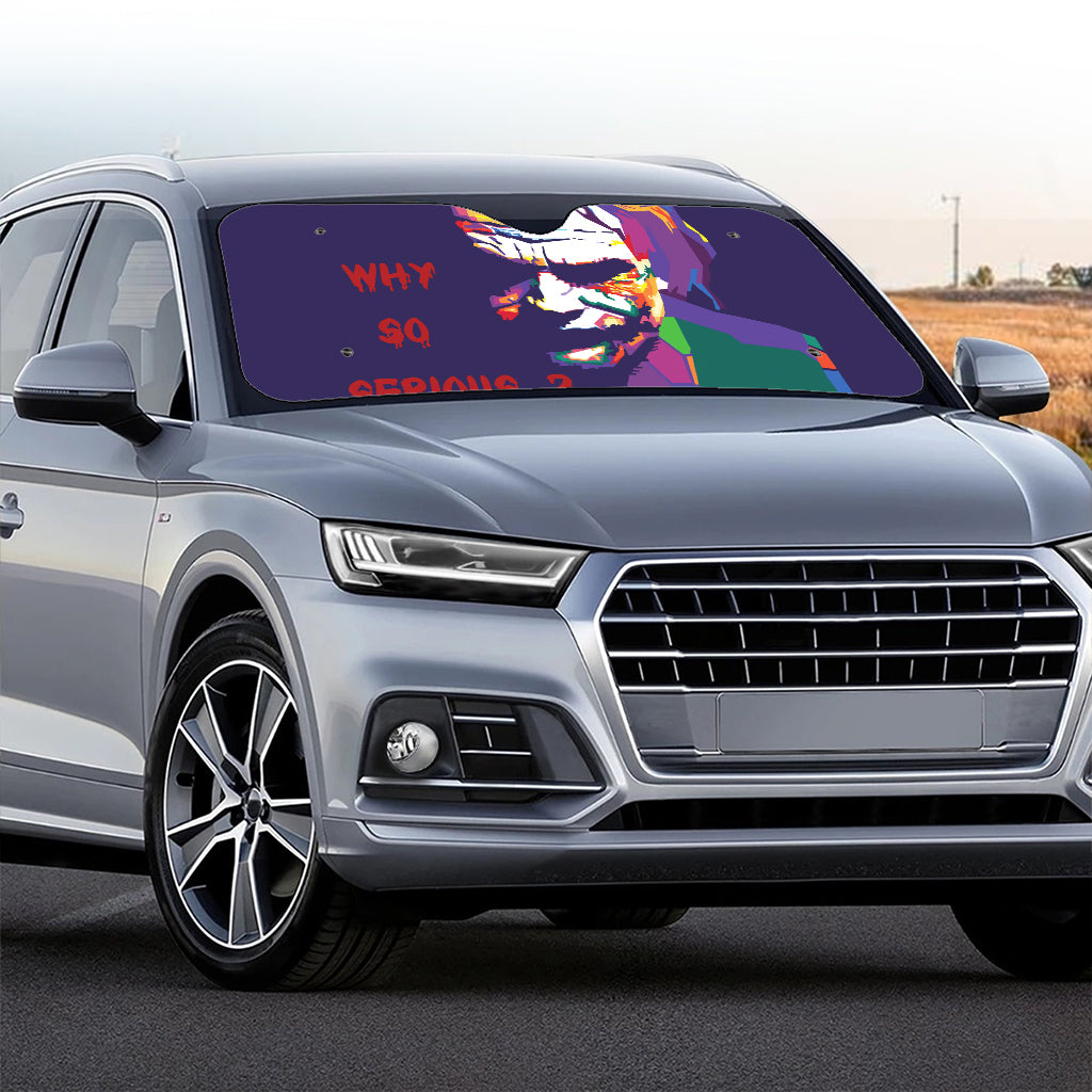 Colorful Joker Why So Serious Print Car Windshield Sun Shade