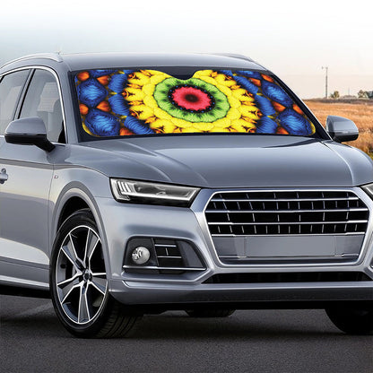 Colorful Kaleidoscope Print Car Windshield Sun Shade