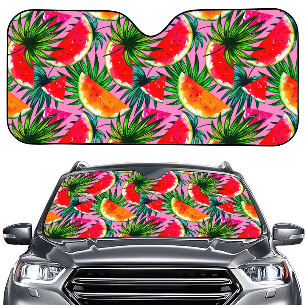 Colorful Leaf Watermelon Pattern Print Car Windshield Sun Shade